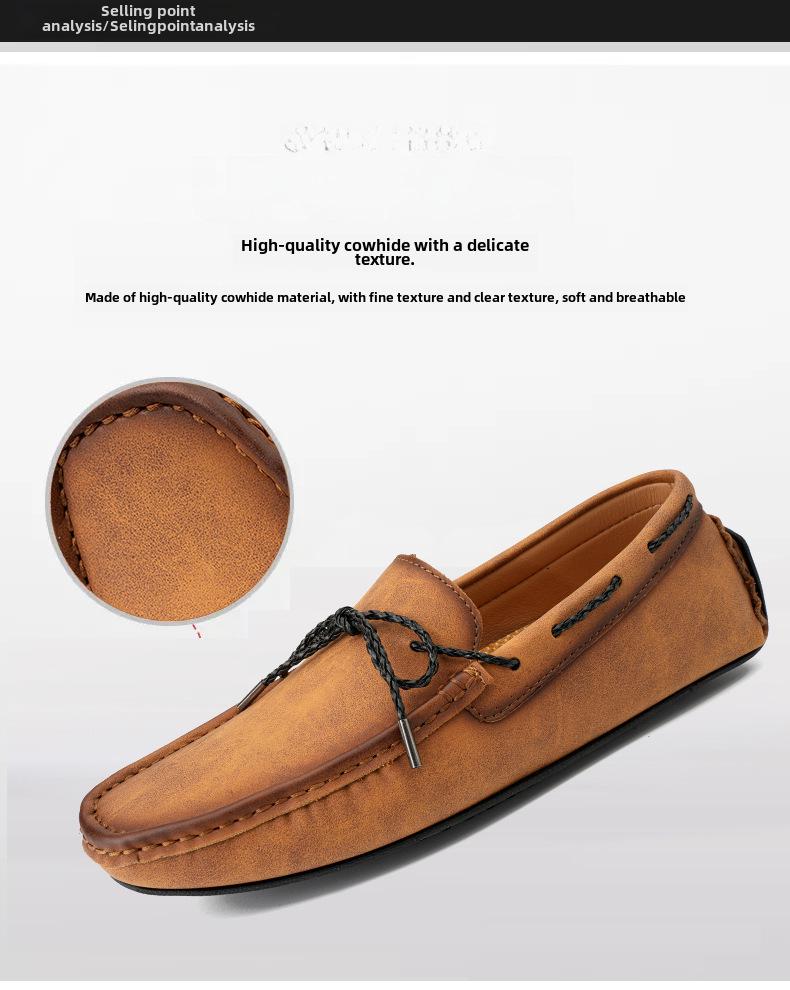 Men's Plus Velvet Warm Toads Shoes - Large Size, Four Seasons, Slip-On Driving