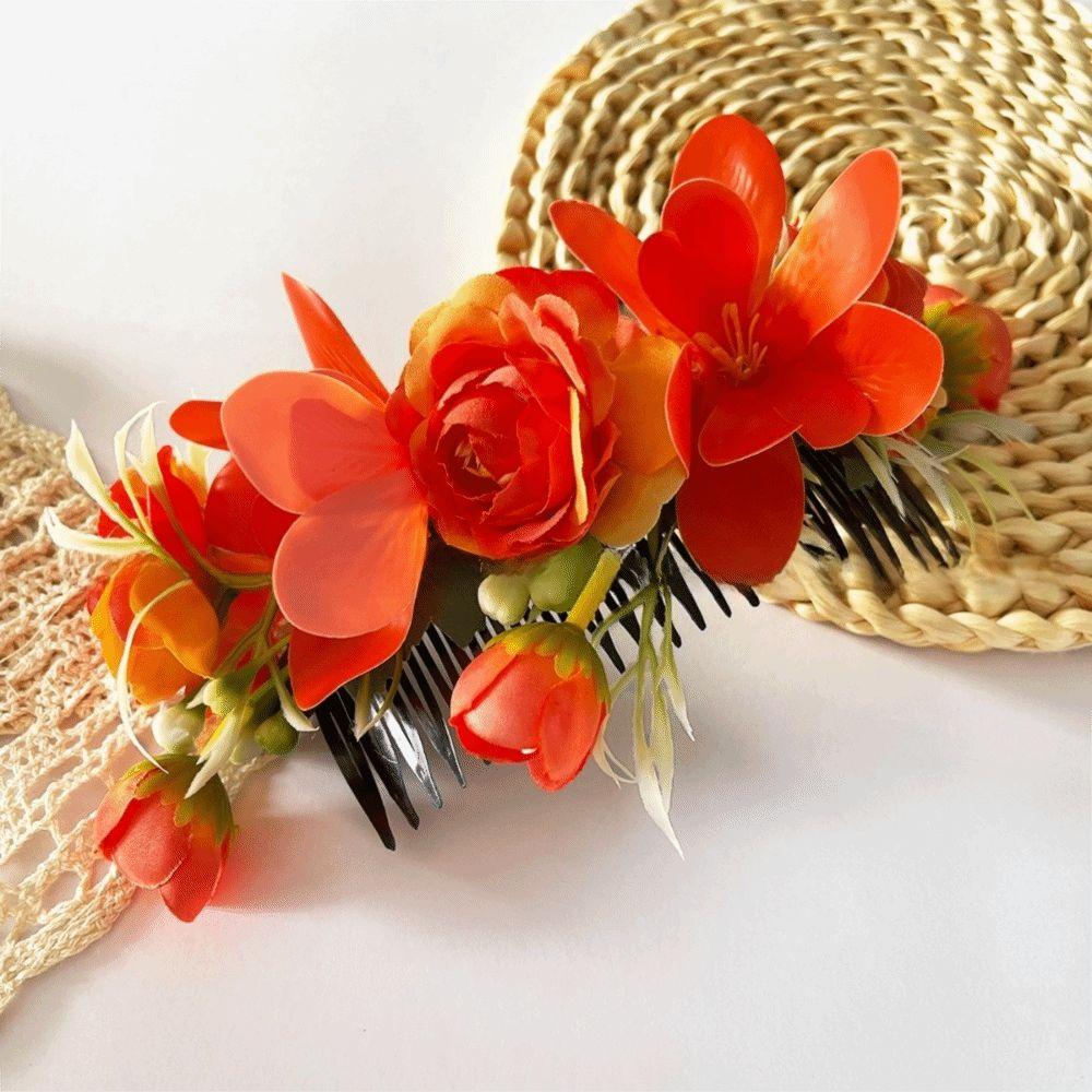Sweet Thailand Flower Hairpin Bohemian Thai Hair Accessories Barrettes Flower Hair Comb  Headwear