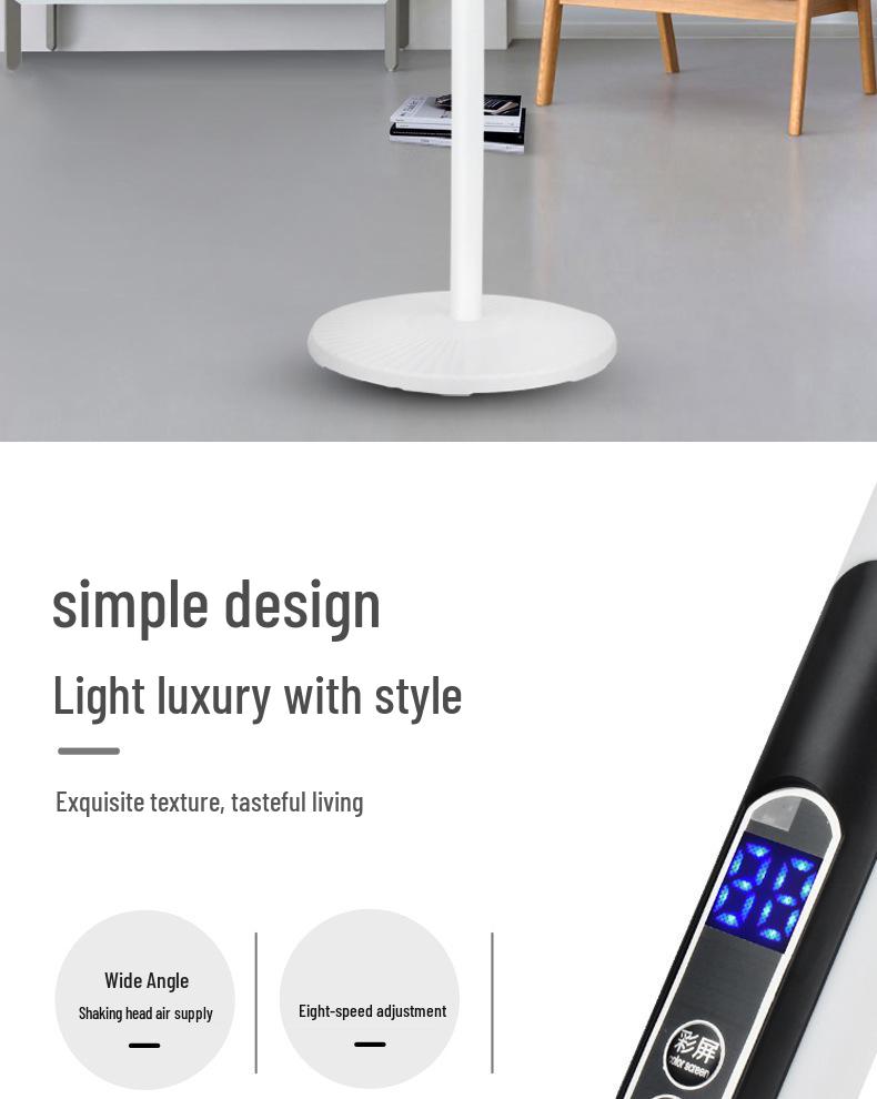 XLANKE Electric Oscillating Floor Fan with Remote Control - Silent Vertical Design for Home