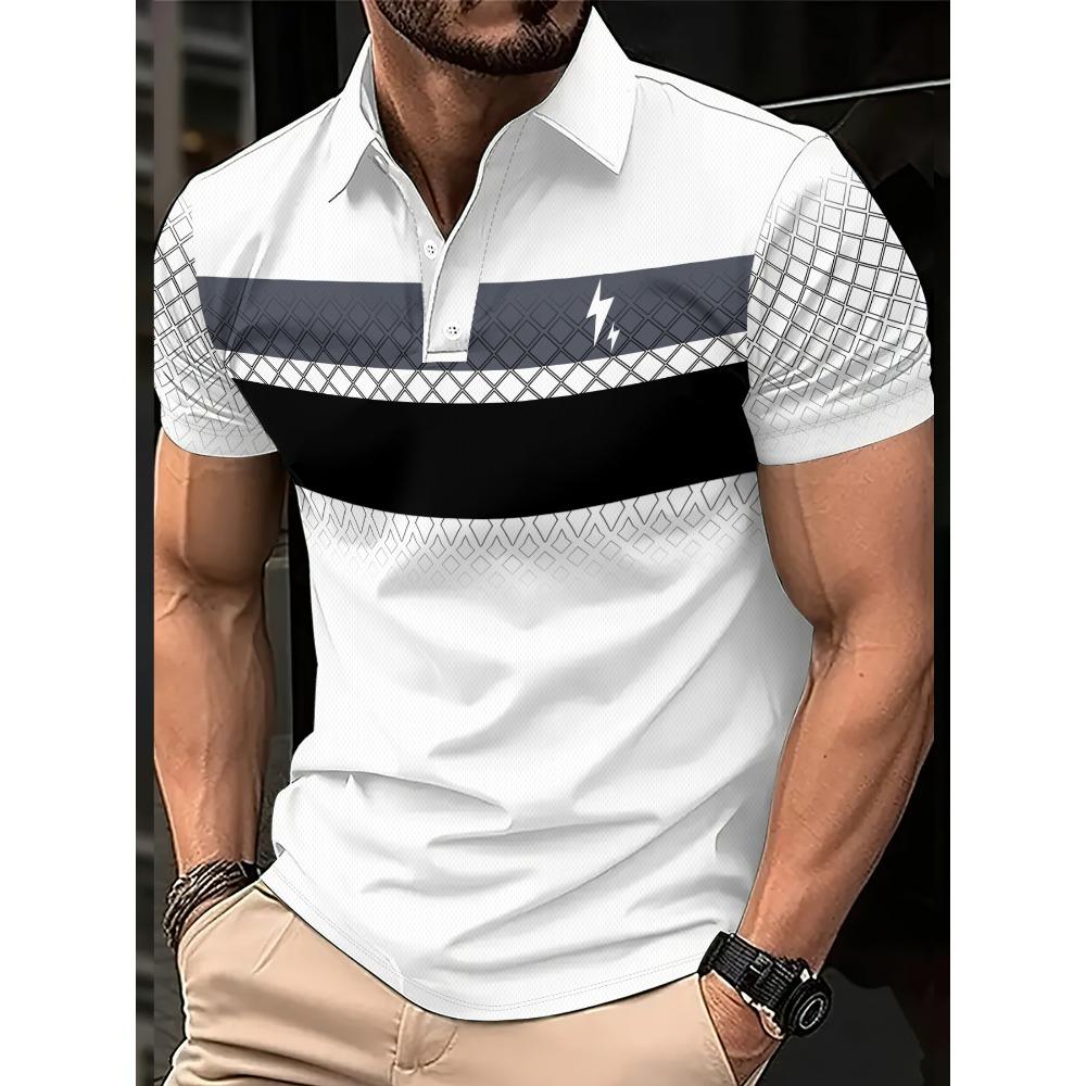 Summer men s short sleeved polo shirt 3 street casual short sleeved shirt S
