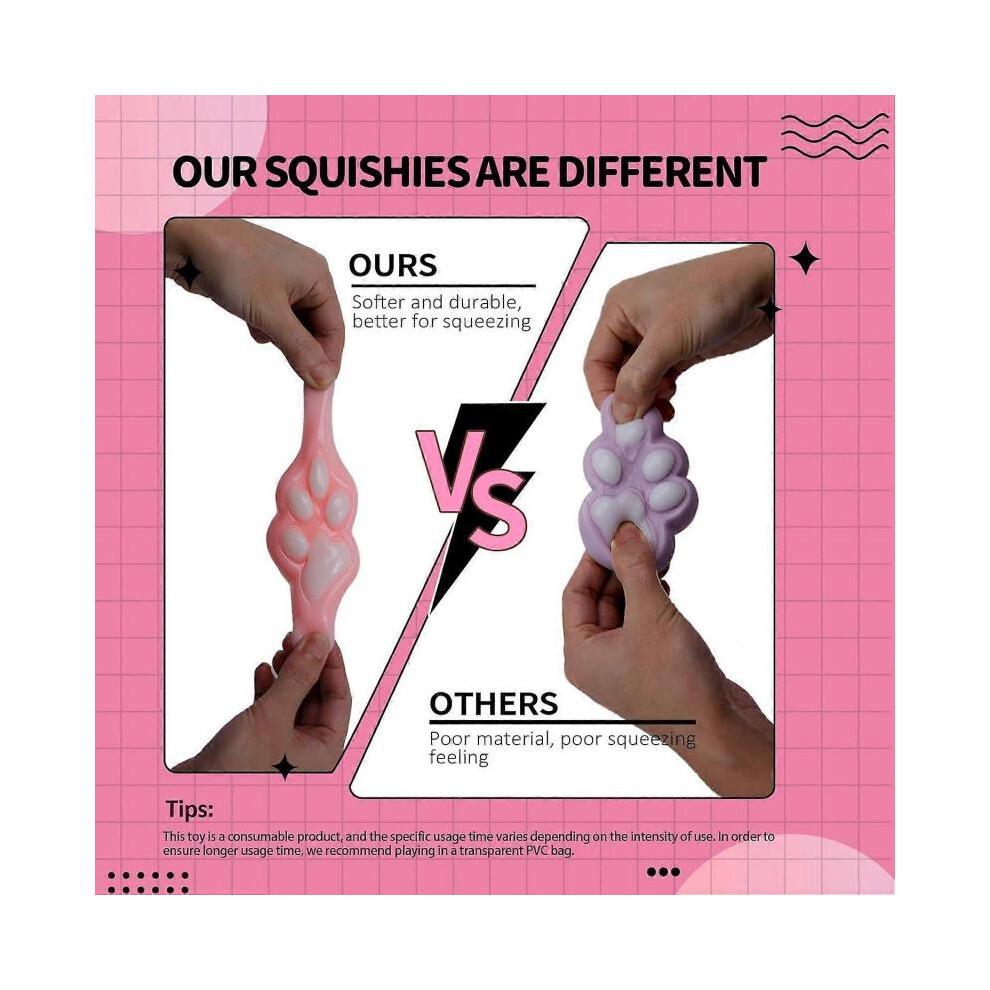 5 Inch Taba Squishy Cat Paw Toy, Cute Kawaii Jelly Kitty Paw Squeeze Anxiety Relief Toy, Stress Relief Fidget Toy for Kids & Adults