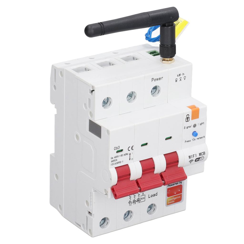WIFI Metering Circuit Breaker 3P 63A Remote Control Timed Switching Smart Leakage Switch AC400V