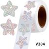 Laser Pentagram Gemstone Stickers: 500 Self-Adhesive Labels for Gift Decoration, DIY Packaging, and Sealing.