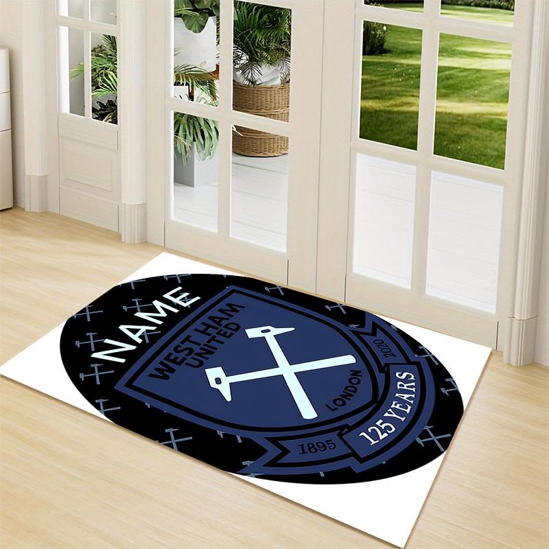 Custom Name Chelsea FC Crest Carpet Rug Customizable Soft Washable Anti-Slip Home Living Room Sofa Mats Personalized Rug. 0909218