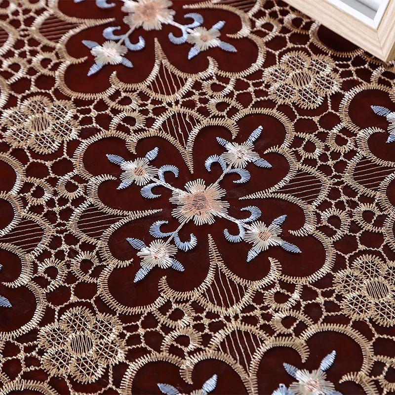 European Embroidery Tea Table Tablecloth Lace Dining Table Cloth Cover Cloth Bedside Table Glass Gauze Round Table Multi-purpose Cover Cloth