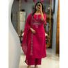 Premium Cotton Embroidery Kurti Pant Dupatta Set Indian Bollywood Ethnic Suit