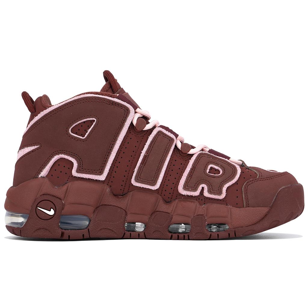 Nike Air More Uptempo Abrasion Resistant Mid Top Vintage Basketball Shoes Women's Brown Pink DV3466-200(TeamTen-)