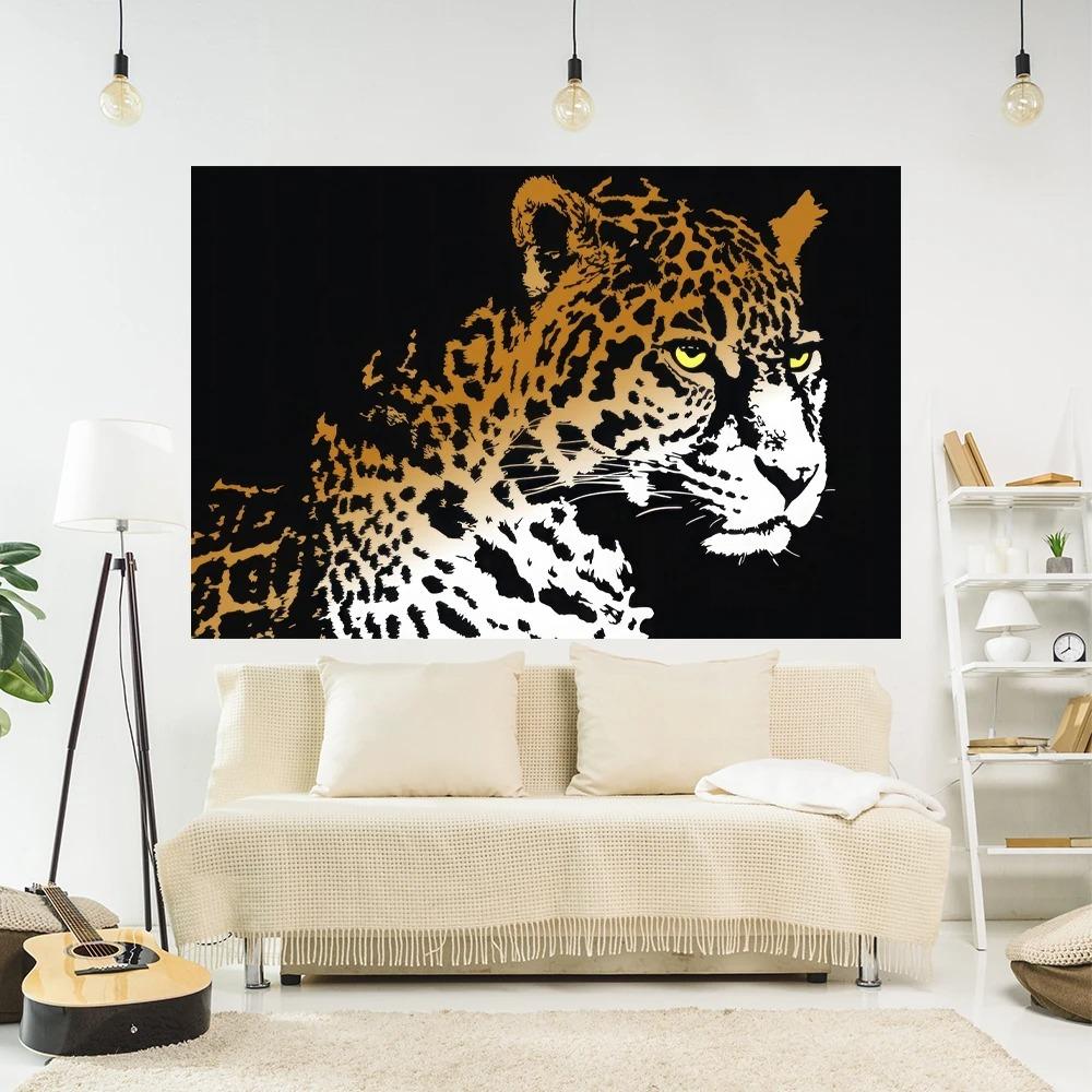 Cartoon Leopard Tapestry Office Living Room Decoration Home Wall Tapestry