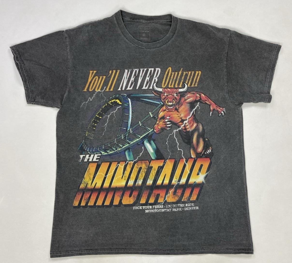 Global Hiatus The Minotaur Enjoy Ride Denver Graphic T-shirt Men Medium Gray S