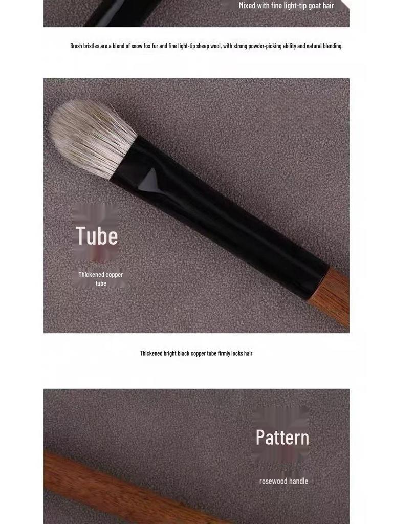 Snow Fox Hair Makeup Brush: Large Eyeshadow Blending Brush for Base Color Application