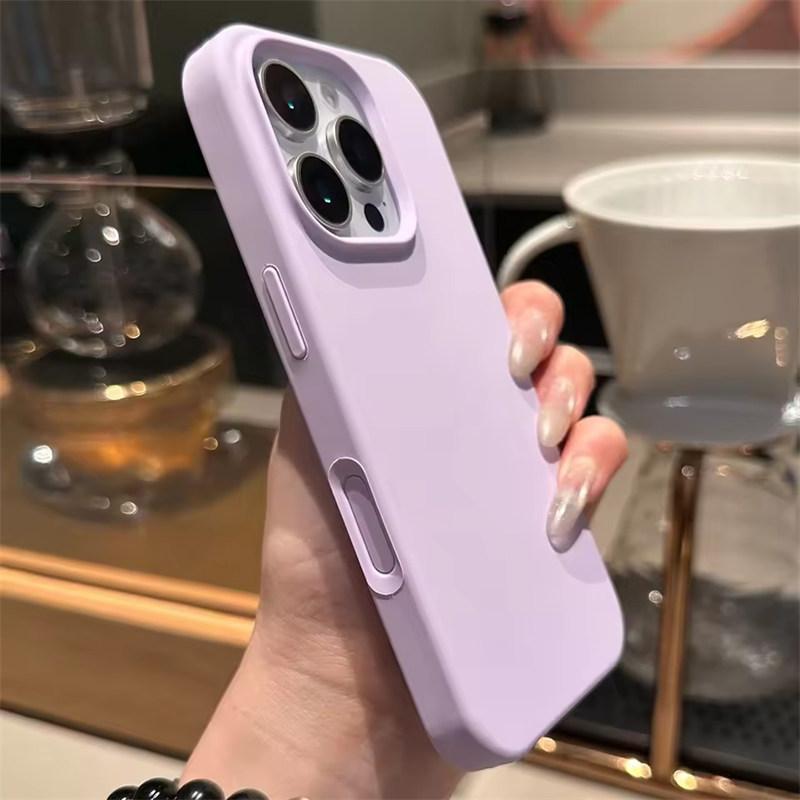 Titanium Gray Camera Control Button Genuine liquid silicone case for iPhone 16 Pro Max Plus full shockproof soft phone cover