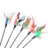 Colorful Feather Bell Cat Teaser Stick - Elastic, Thickened Rod with Shaking Sound