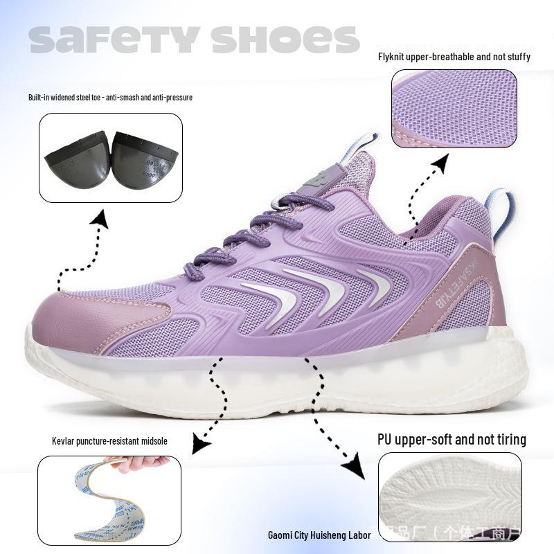 Men's and Women's Steel Toe Work Shoes: Anti-Smash, Anti-Puncture, Lightweight, Comfortable, Soft, and Fold-Resistant.