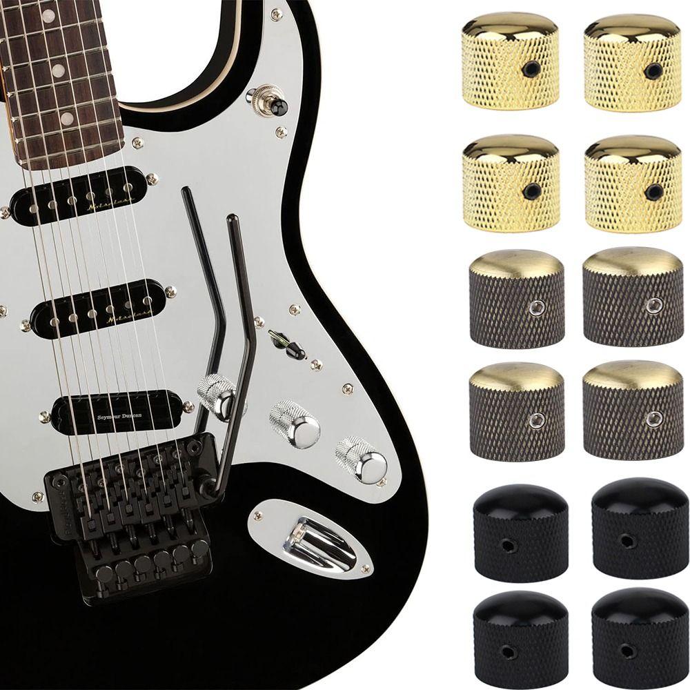 4 Pcs Enhanced Tone Control Metal Guitar Knobs Durable Tone Volume Knob Replacement  Bass