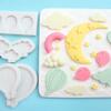 Cloud Star Moon Rainbow Silicone Fondant Mold Hot Air Balloon Chocolate Gumpaste Cake Molds 3D Cloud Mould Cake Decorating Tools