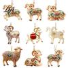 Reflective Light Holiday Pendant 2D Acrylic Goat Christmas Ornament, Cute Animal Sheep Hanging Decor for Tree, Party Decoration, New Year Gift
