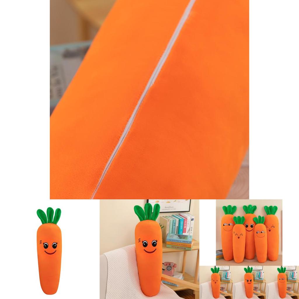 Affascinante Cuscino Peluche Carota Bambola Coccolosa Adorabile Morbido Peluche da Letto