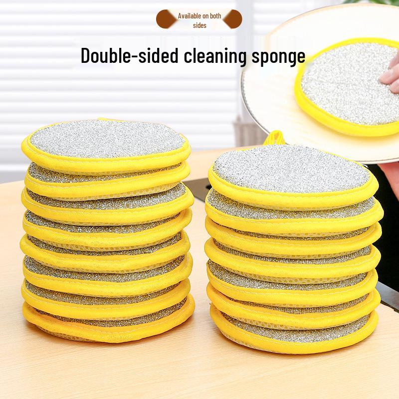 Double-Sided Non-Stick Oil Cleaning Sponge Pad for Kitchen Dishwashing and Scouring