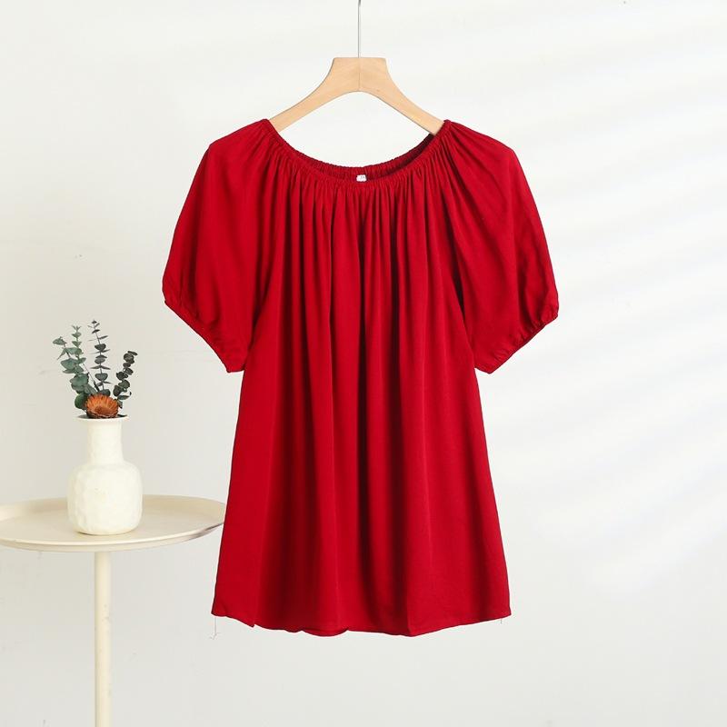 A One-shoulder Short-sleeved T-shirt for Women In Summer, A Thin, Floral, Large-sized, Slimming, Casual Base Layer