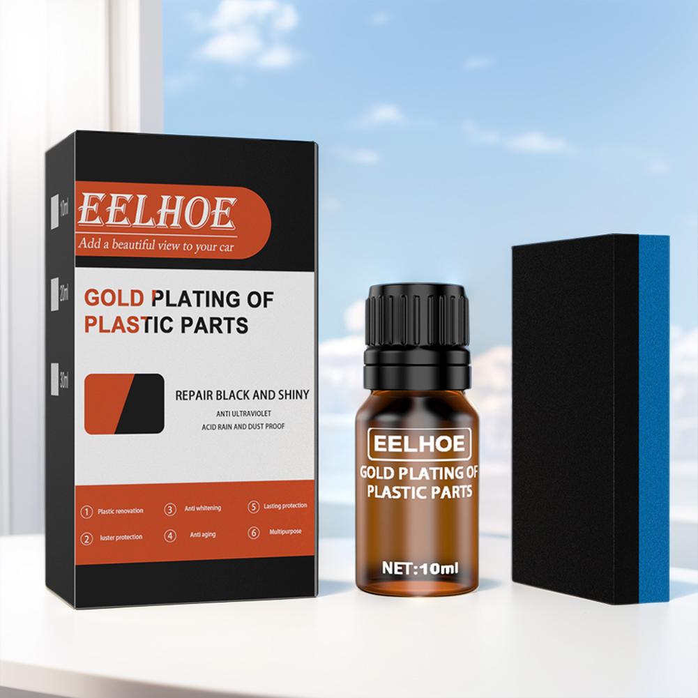 10/20/30ml Interior Plastic Parts Crystal Plating Agent Effective Repair Plastic Restorer Refresher with Sponge Auto Maintenance