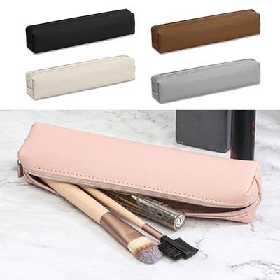 PU Leather Pen Bag Water Dirt-Proof Small Accessories Storage Bag Zipper Pencil Pouch Stationery Box