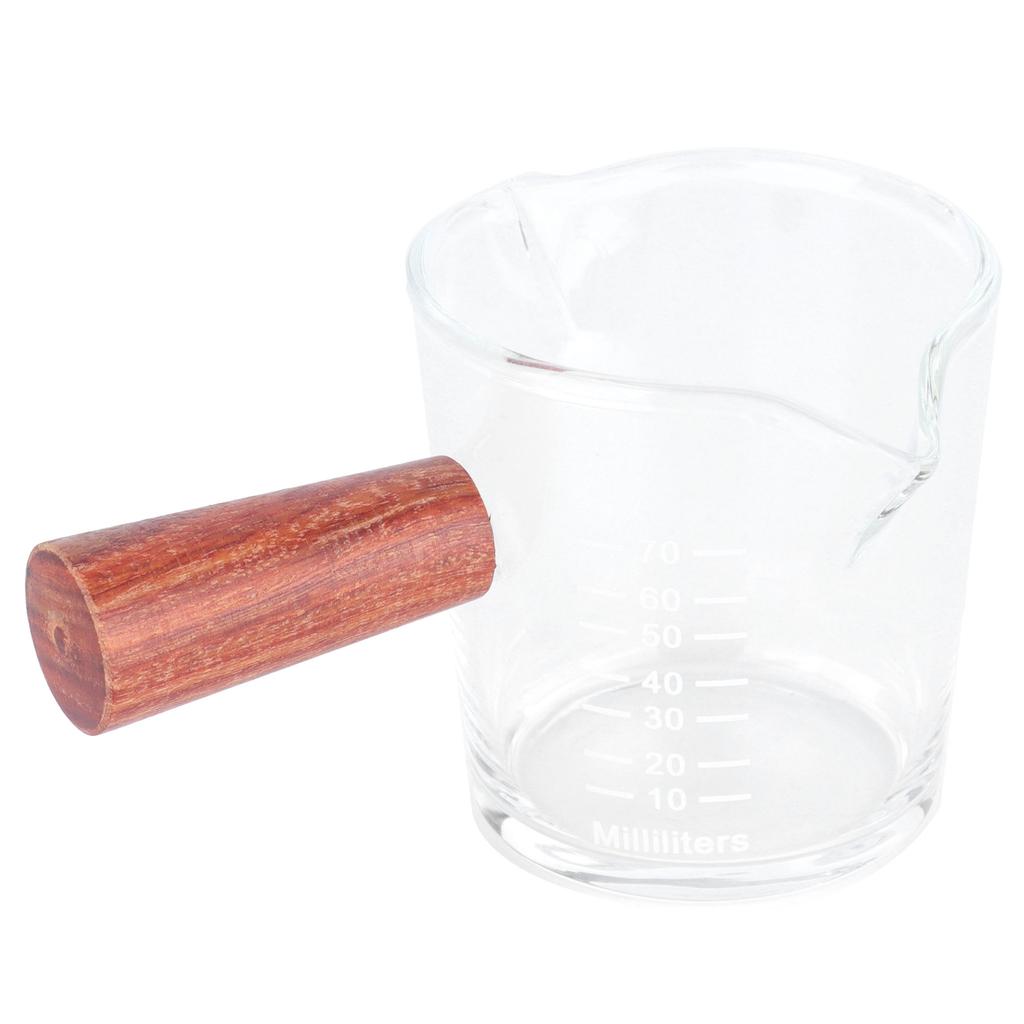 Double Mouth Glass Mug with Wooden Handle HeatResistant Cup Kitchen Gadgets for Home