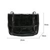 Fashion Shoulder Bag for Women PU Leather Chains Armpit Black Solid Color Messenger Bag Flap Handbags
