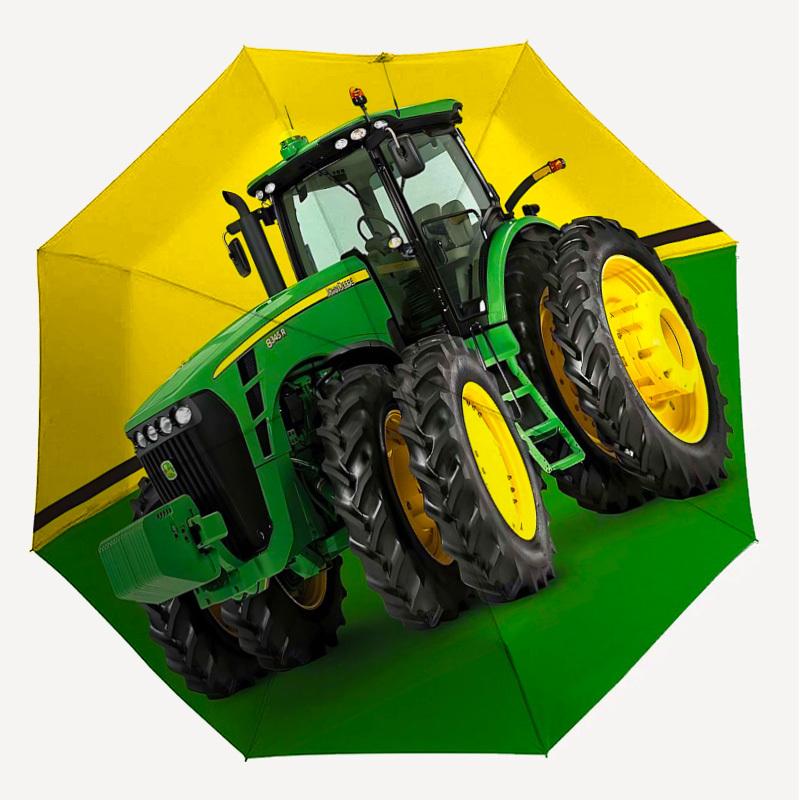 1pz Trattore Verde Ombrello-8 Stecche Rinforzato Portatile Pieghevole da Viaggio Adatto a Tutte le Stagioni Uso Quotidiano all'Aperto-J378