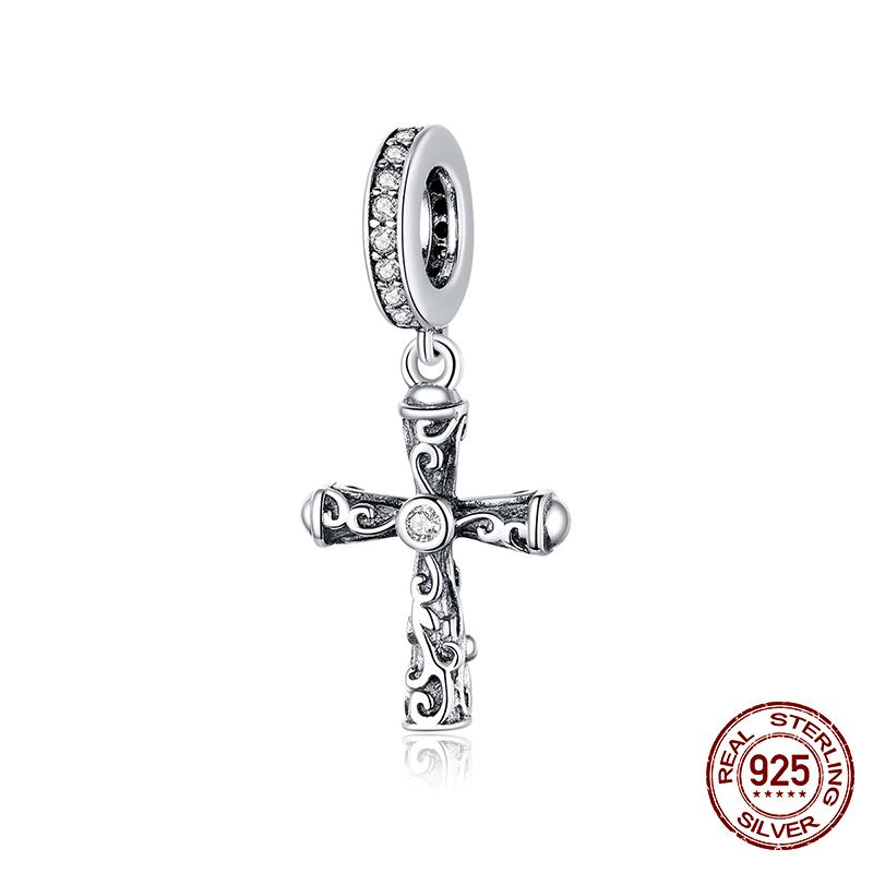 WOSTU 925 Silver Animal Cat Charm Pendant Heart Family Ladybug Bee Beads Fit Original Bracelet DIY Jewelry For Women