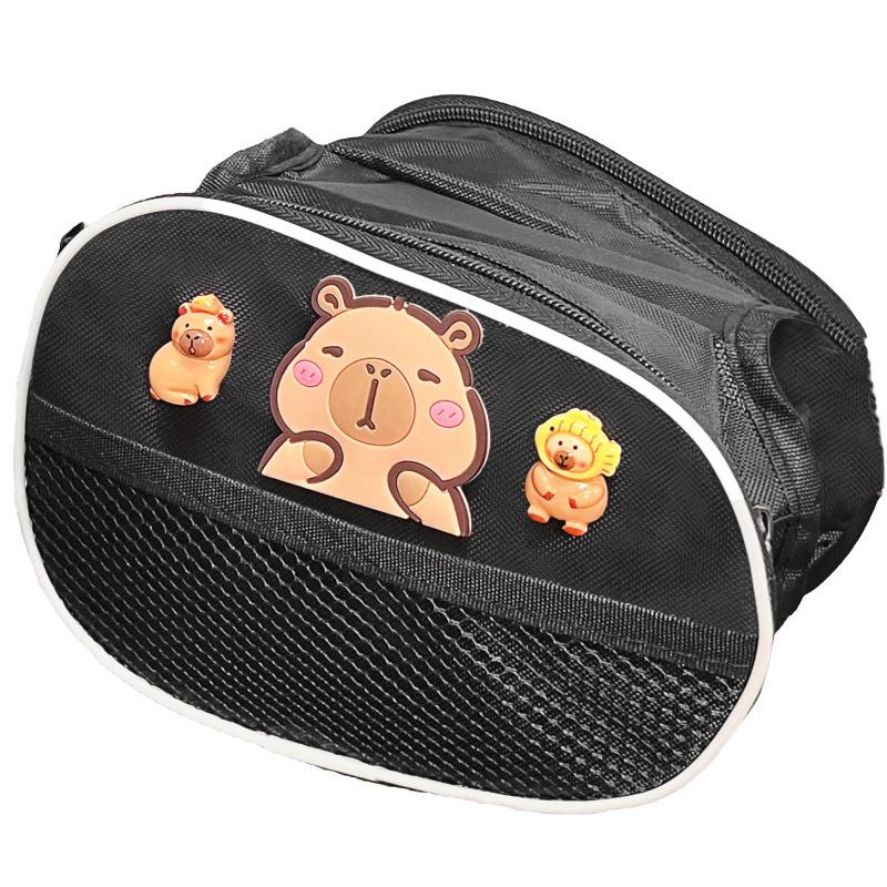 Cartoon Capybara Top Tube Bike Bag - Cute, High-Quality Front Beam Bag for Road/Mountain Bikes, Phone Storage Included