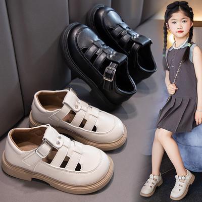 Girls Baotou Sandals Little Girl Hollow Student Sandals Baby Girl Fashionable Princess Roman Shoes