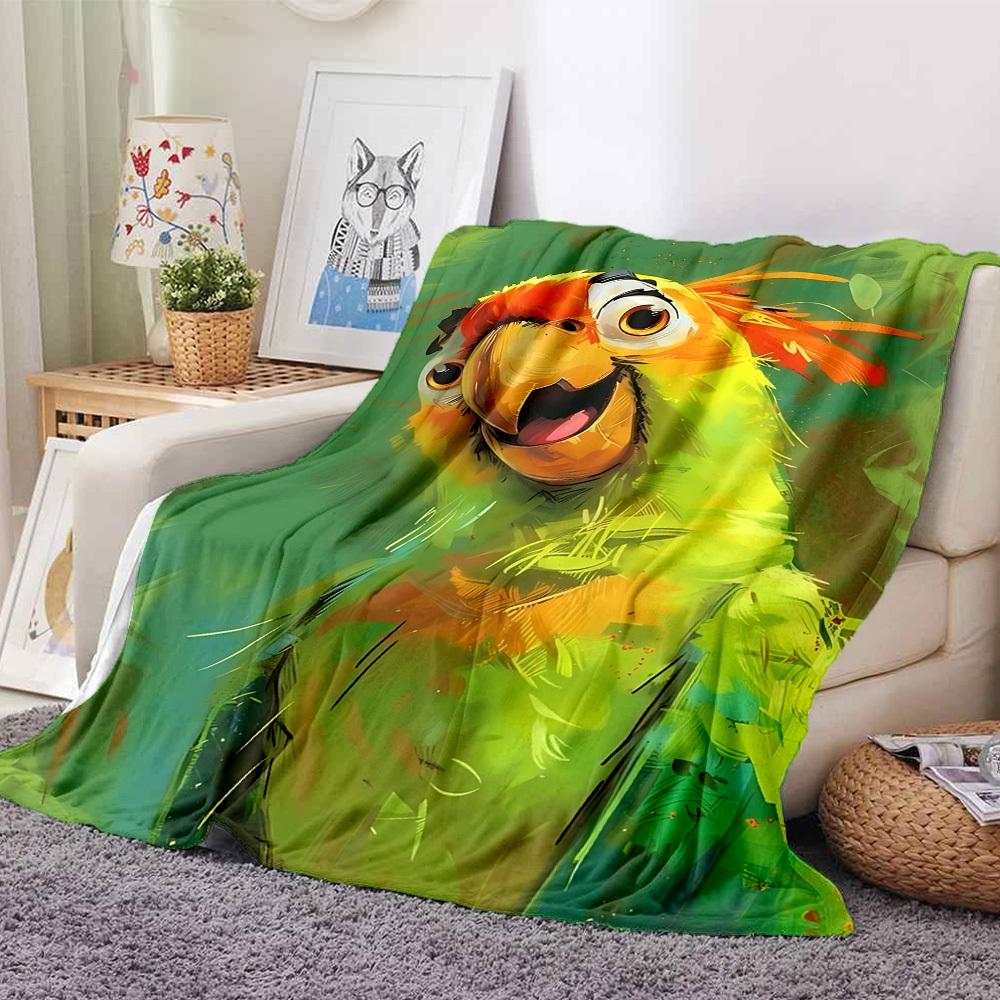 1pc Parrot Jungle Print Blanket   Lightweight Flannel Throw Blanket For Sofa, Bed, Living Room, Office, Outdoor Travel, Camping