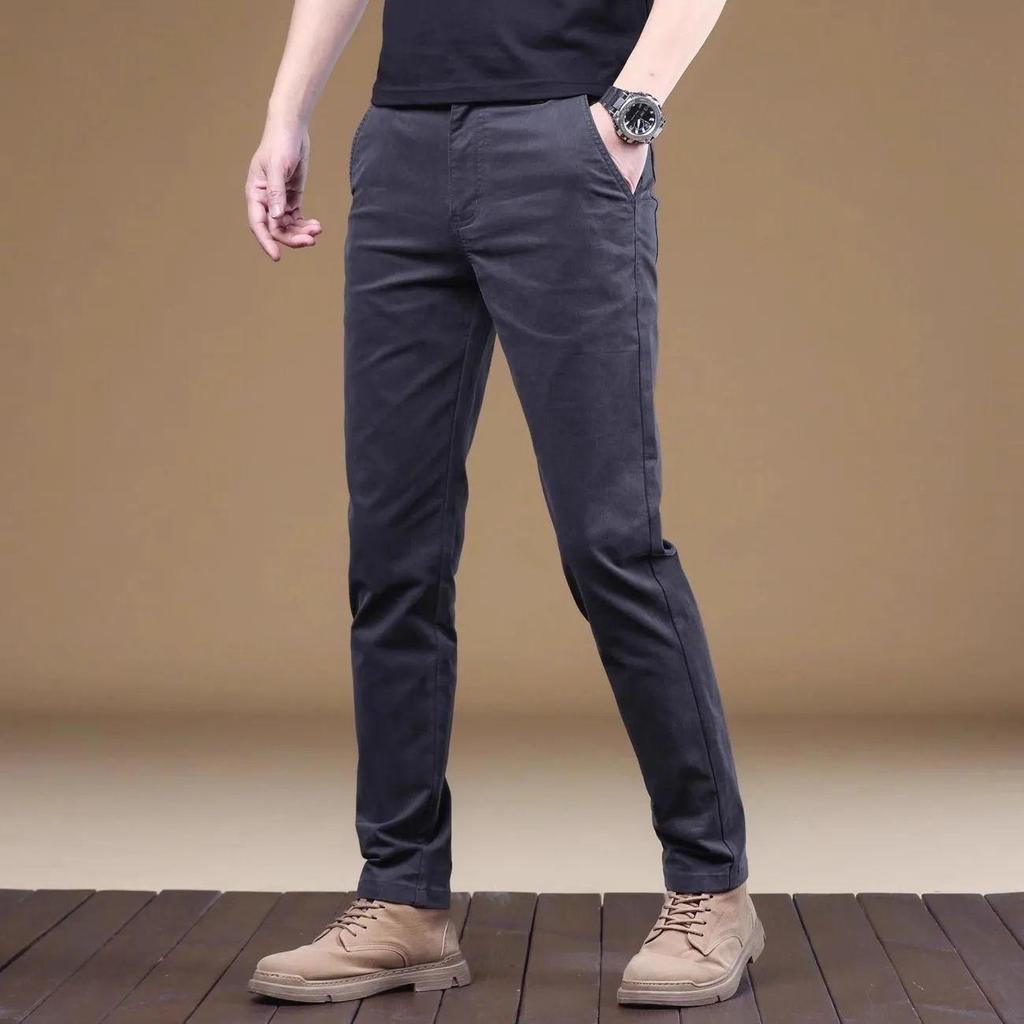 Sommer Dünne Baumwolle Herren Freizeit Hose Trendig Vielseitig Elastisch Leichte Business Hose Arbeit Formell Schlank Gerade Hose