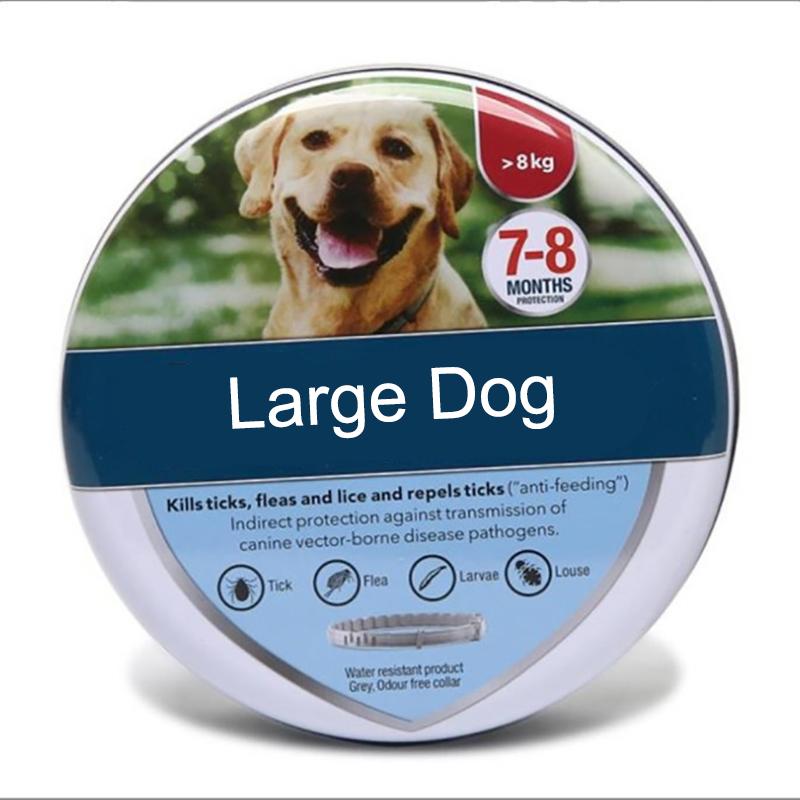 

Ошейник для длительной защиты от блох и клещей для собак и кошек с 8-месячной защитой, водонепроницаемый и без запаха, аксессуар для ухода за домашними животными BOX-Large Dog