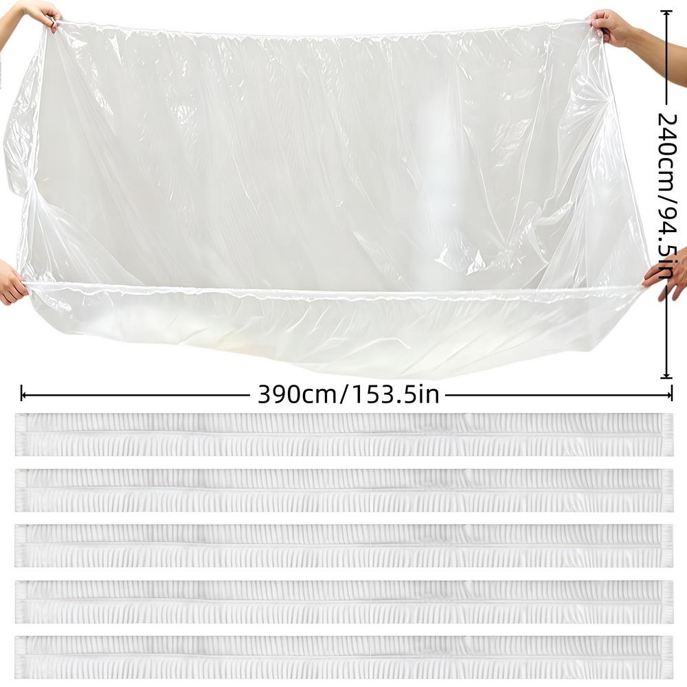 5pcs Transparent Stretchable Dust Covers for Furniture Sofa Couch Table Chair Protector, Home Dormitory Apartment Basement Attic