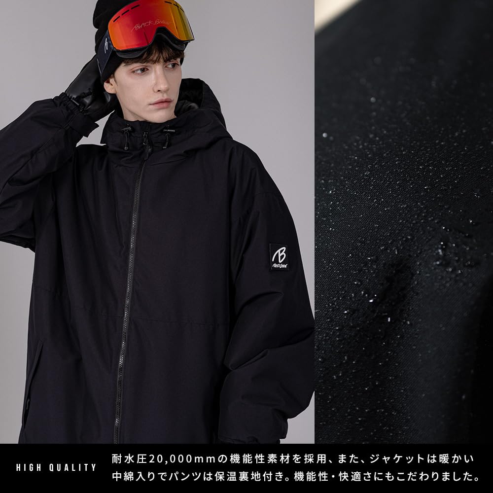BLACKSNOW Snowboard Wear Set and BS25JFOT04M X Oversized and Men's (Top Bottoms) BS25JFOB04M. "Wide" "Thick" Fit.