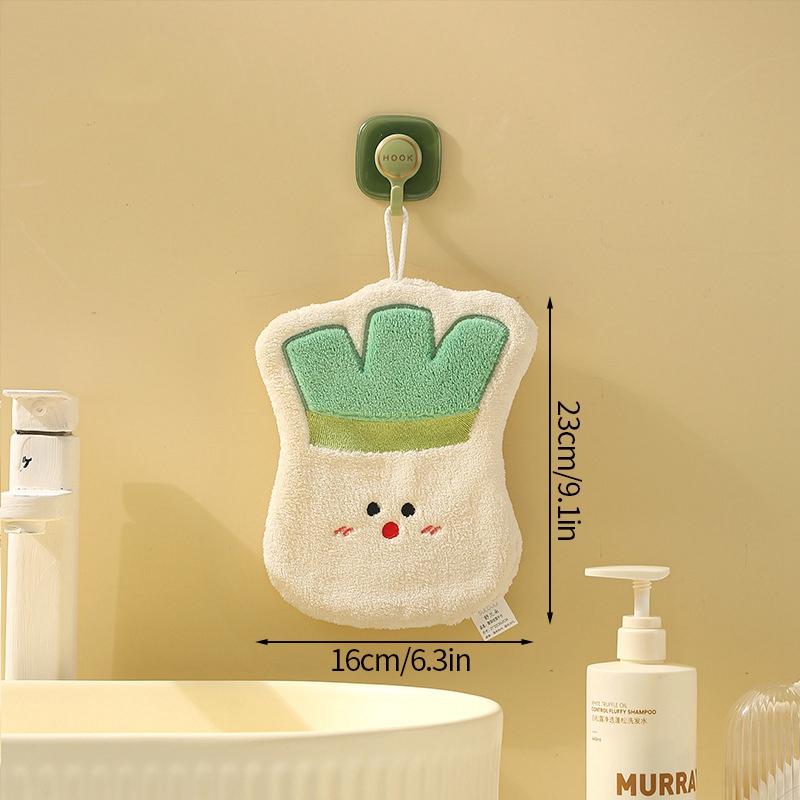 Cute Hand Towel Cartoon Wipe Handkerchief Rag  Vegetable Shape  Towels for Kitchen Bathroom KidsHanging Towel Soft Dish Cloth