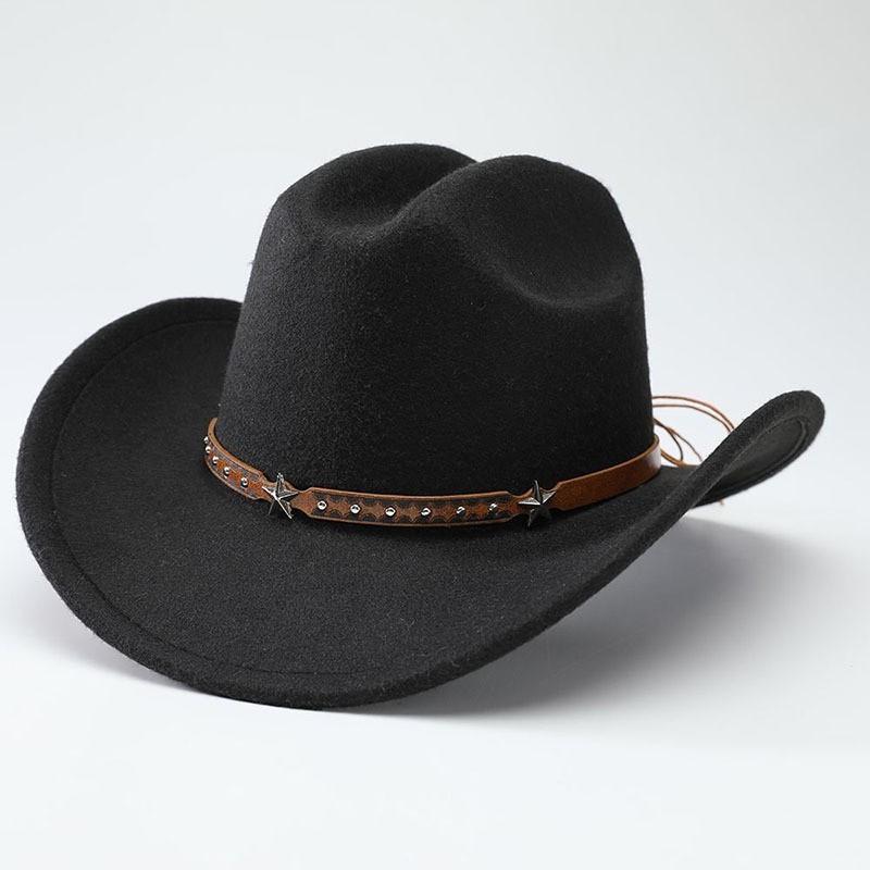 Cowboy Hat With Chain And Starry Sky Compass For Western Style Men And Women