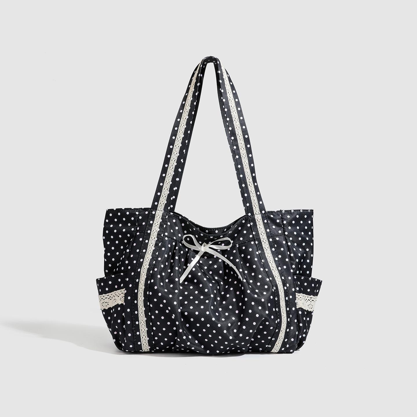 

Ancient Feeling Polka Dot Bag Women S Niche Sweet Lace Shoulder Bag Commuting Large Capacity Tote Bag