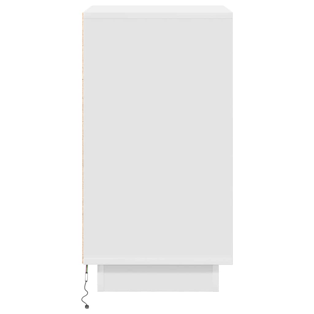 Nightstand with LED Lights White 38 x 34 x 65 cm
