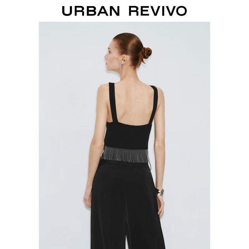 UR Women's Trendy Tassel Sleeveless Crop Knit Top