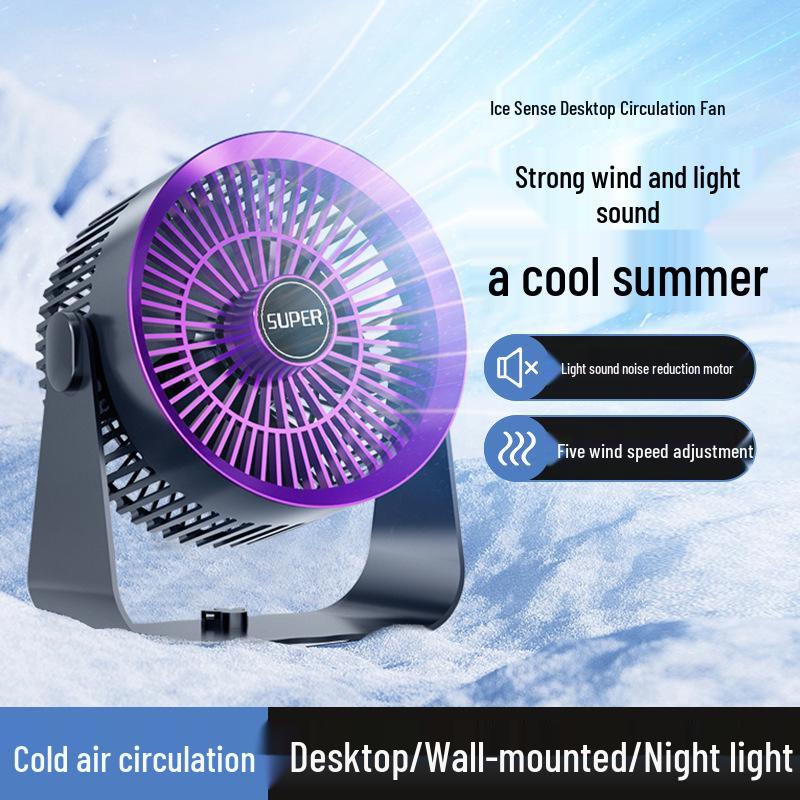 

Rechargeable Silent USB Desktop Fan with Brushless Motor for Strong Wind Circulation Direct Plug