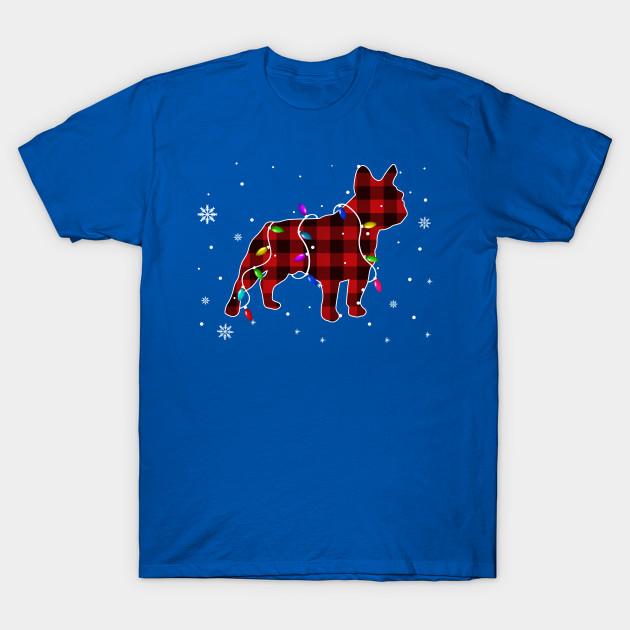 Summer Fashion Clothing Tshirt Funny French Bulldog Christmas Lights Red Plaid Gi Print Men Solid Color Slim Fit Short Sleeve Tops