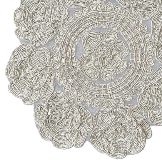 Rose Placemat, Round Embroidered Light Breathable Placemat, Protects Against Stains Burns Scratches Coasters, for Kitchen Dining Room