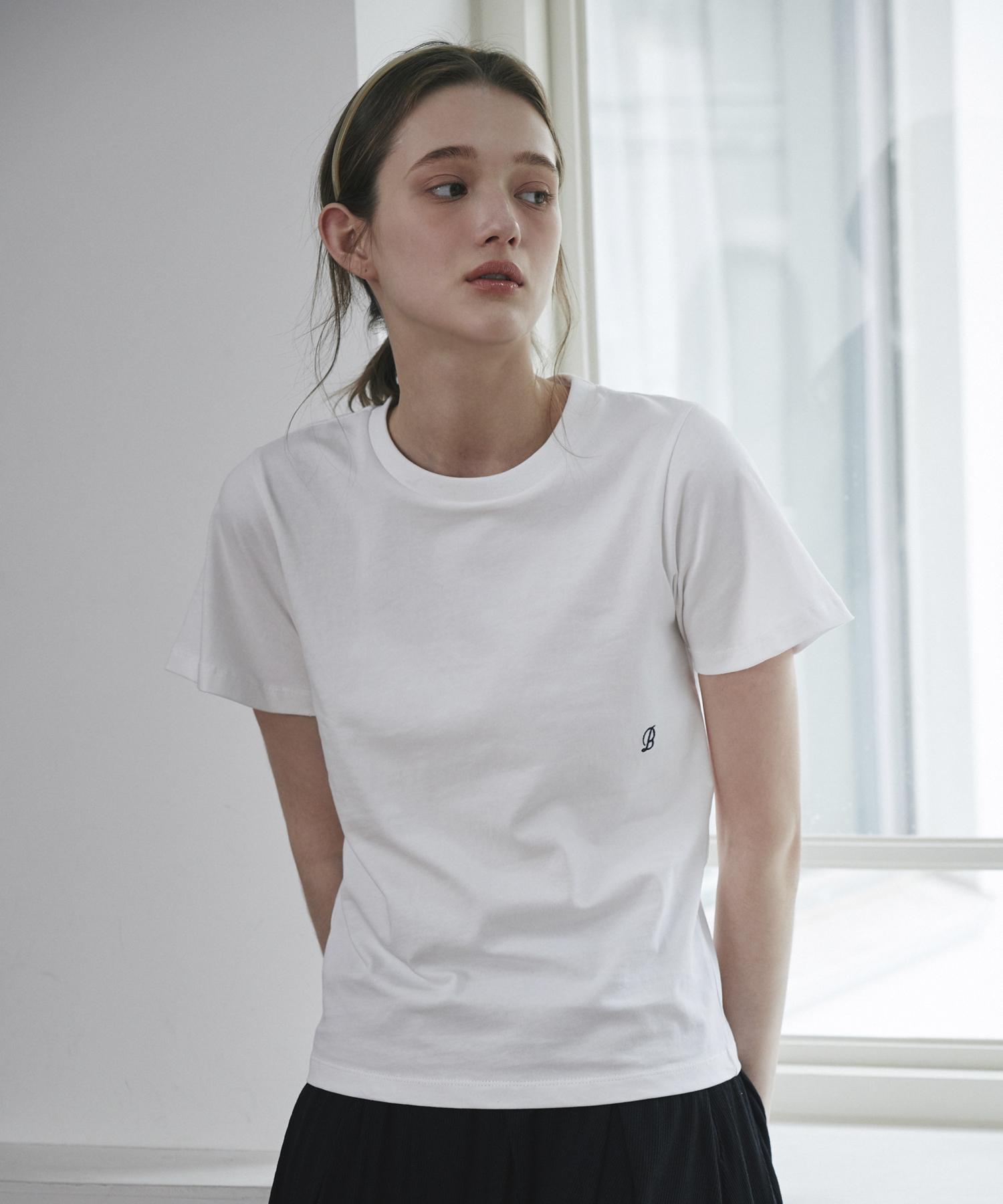 Belloel Crop Sleeve Logo T-Shirt White Free