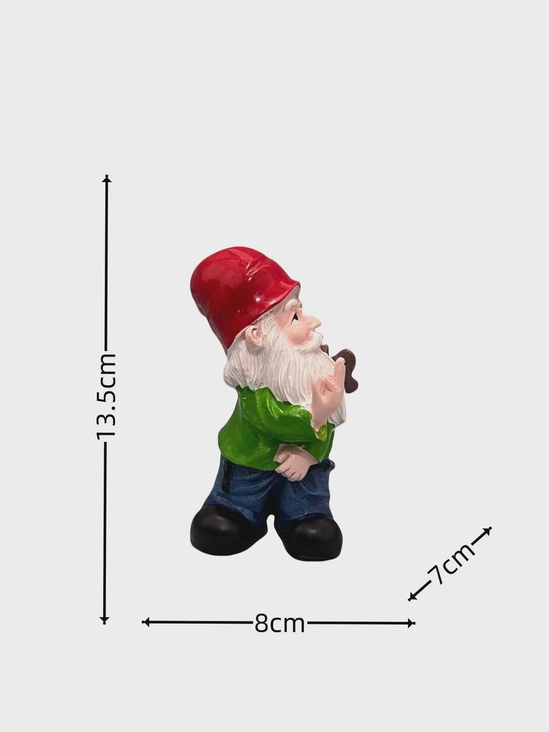 Funny Christmas Garden Dwarf Statue - Resin Craft with White-Bearded Old Man Design