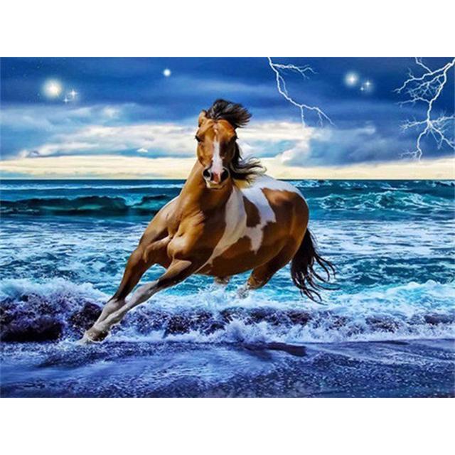 5D Diamond Painting Horse Animal Rhinestone Picture Cross Stitch Kit Full Round DIY Mosaic Art Diamond Embroidery Gift