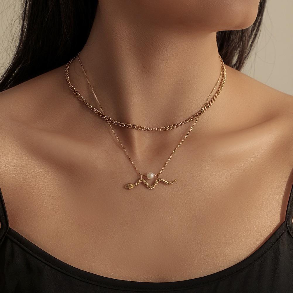 IF ME Classic Women Metal Gold Multilayer Necklace Silver Rose Pendant Necklace Dice Sun Decoration Accessories Temperament Jewelry