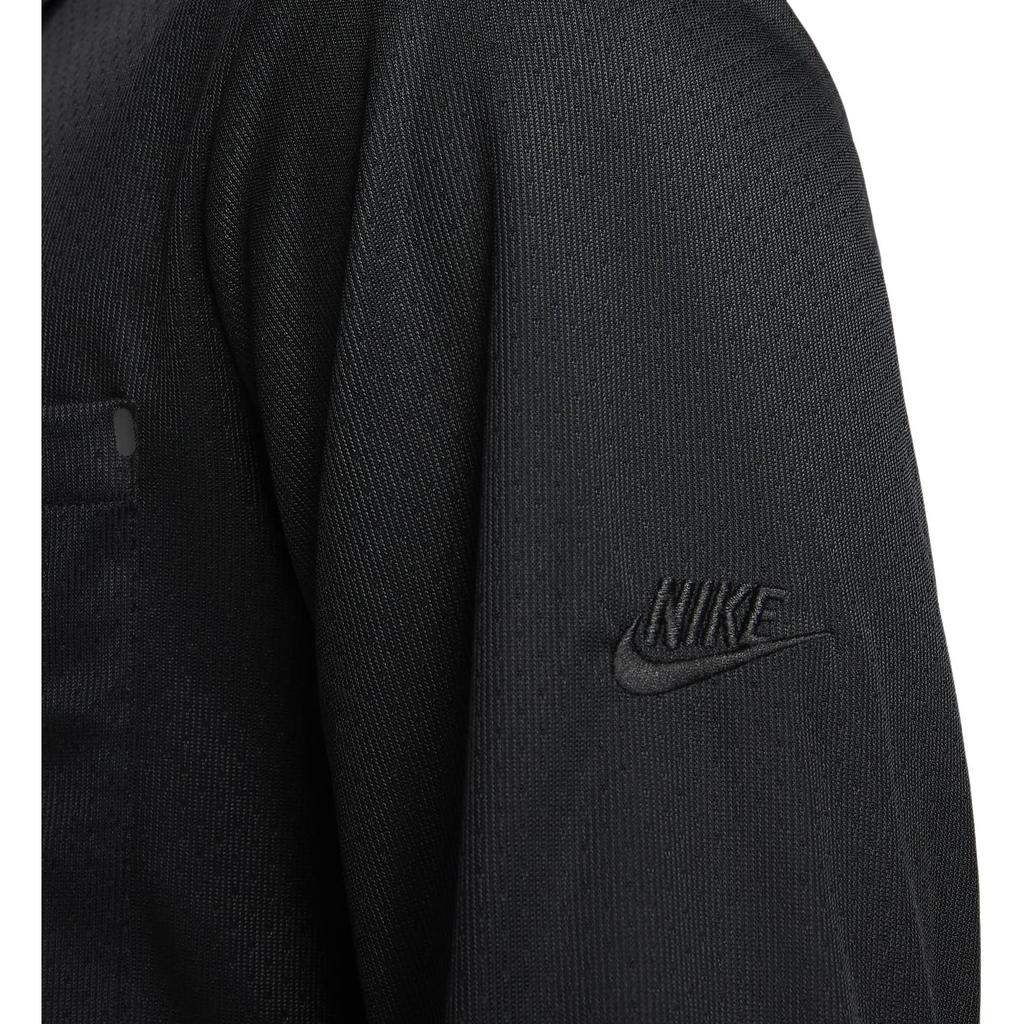 Nike Solid Color Polo Neck Pullover Sweatshirt Men sweatshirt Black FB7382-010