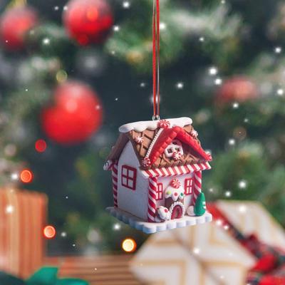 Christmas Decoration Gingerbread House Ornament Pendant Village Reusable Craft Xmas Hanging